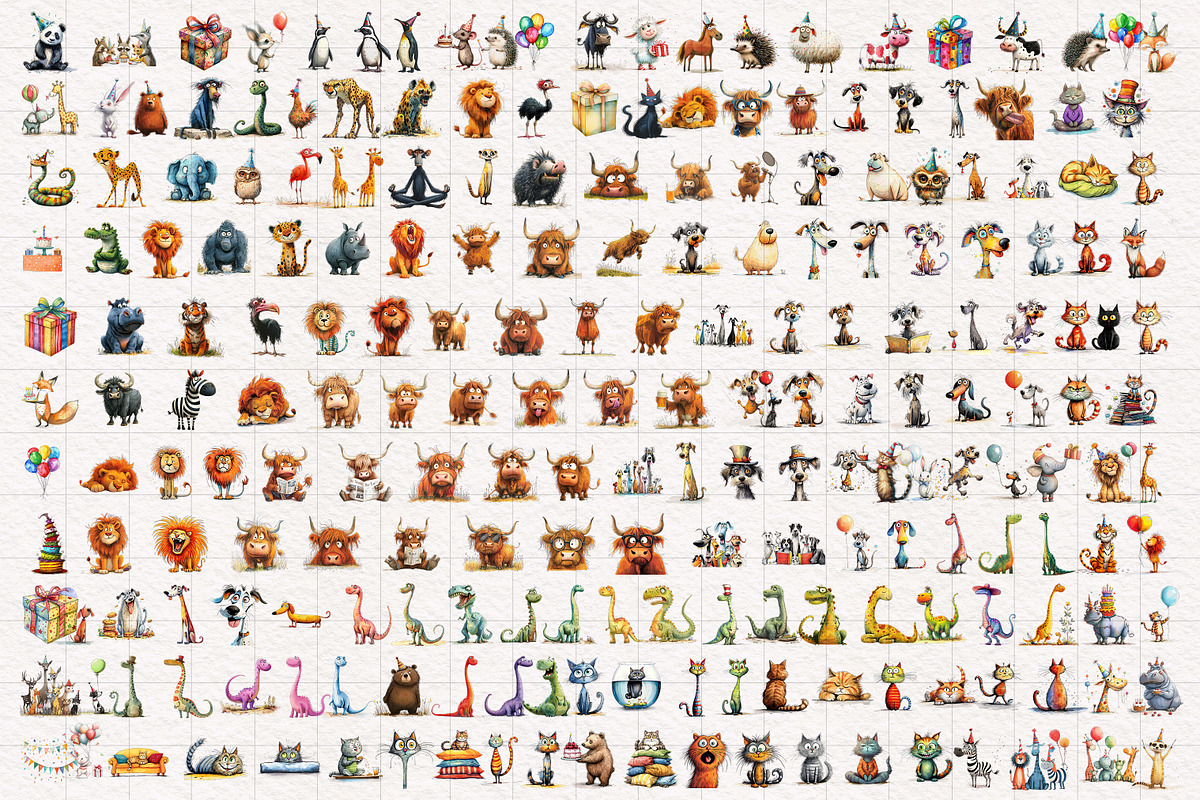 Quirky Animals Mega Bundle, an Animal Illustration by PaintPixelCo (Photo 14 of 15)