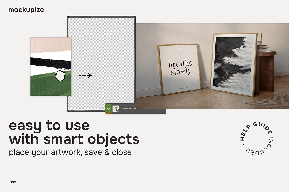 Square 2 Frame Poster Mockup, a Household Mockup by mockupize (Photo 3 of 7)