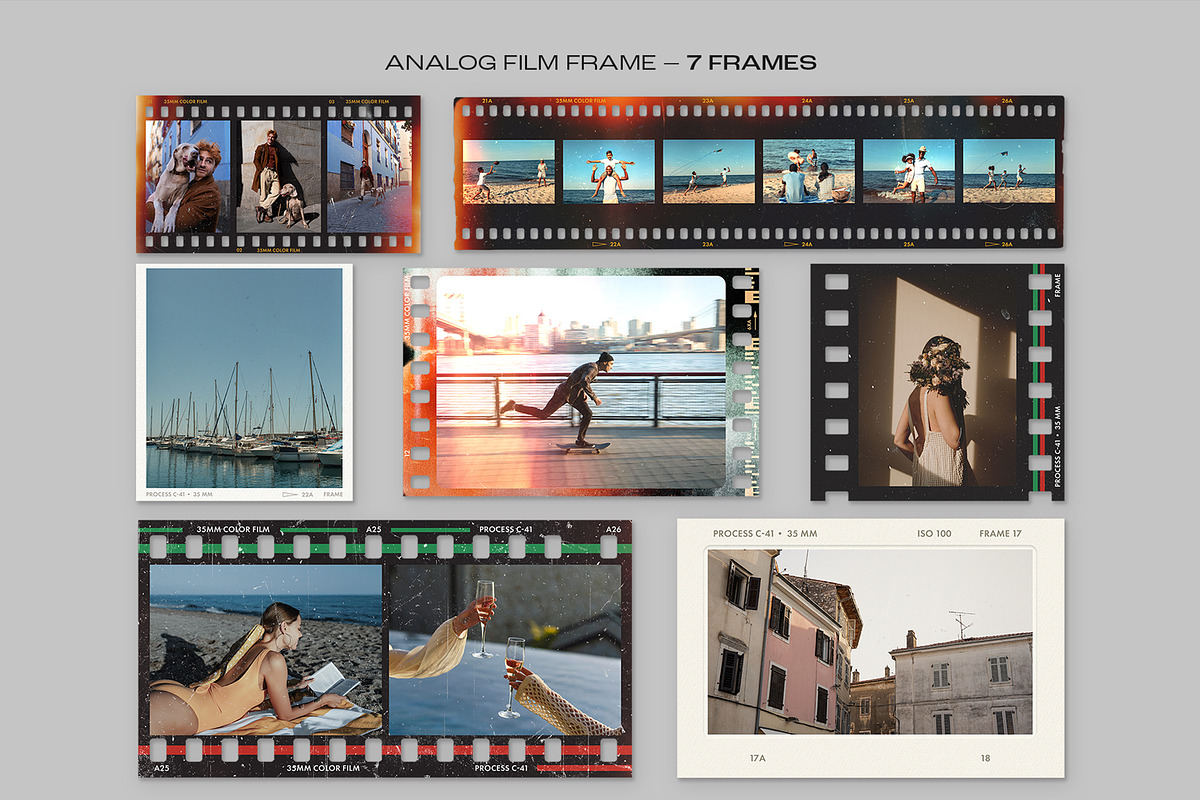 Vintage Film Strip Frame Overlay Tem, a Mockup by DesignerCandies (Photo 2 of 13)