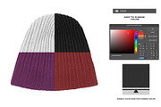 Ribbed Knitted Beanie - Mockup, a Hat Mockup by DaldSgh (Thumbnail 7 of 9)