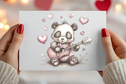 Whimsical Valentine Panda Clipart, an Illustration by Canvas Craft (Thumbnail 5 of 6)
