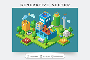 A vibrant recycling center with sola, a Graphic by SouravDesign