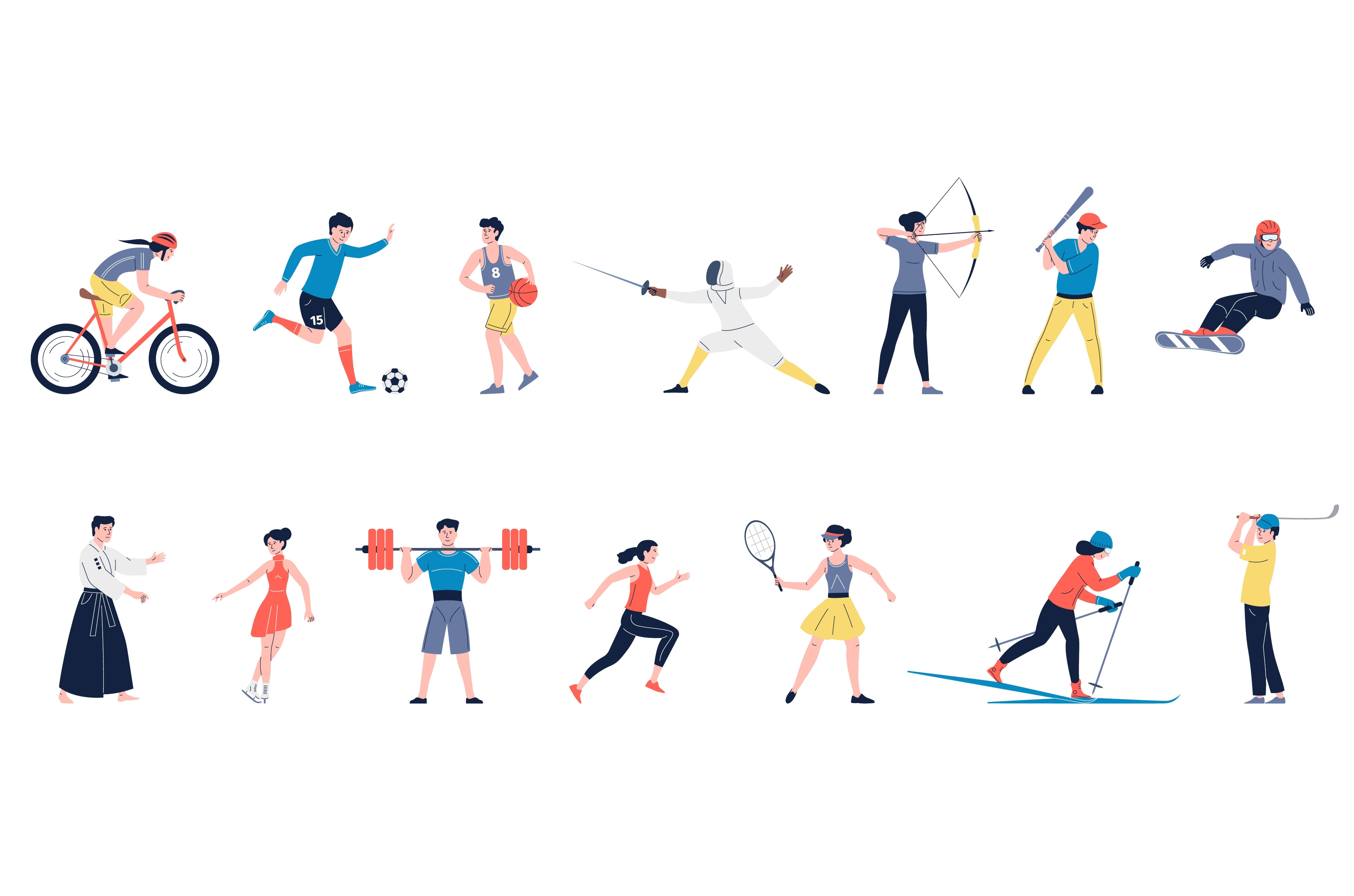 Sport workout characters. Isolated, a Graphic by LadadikArt | Creative ...