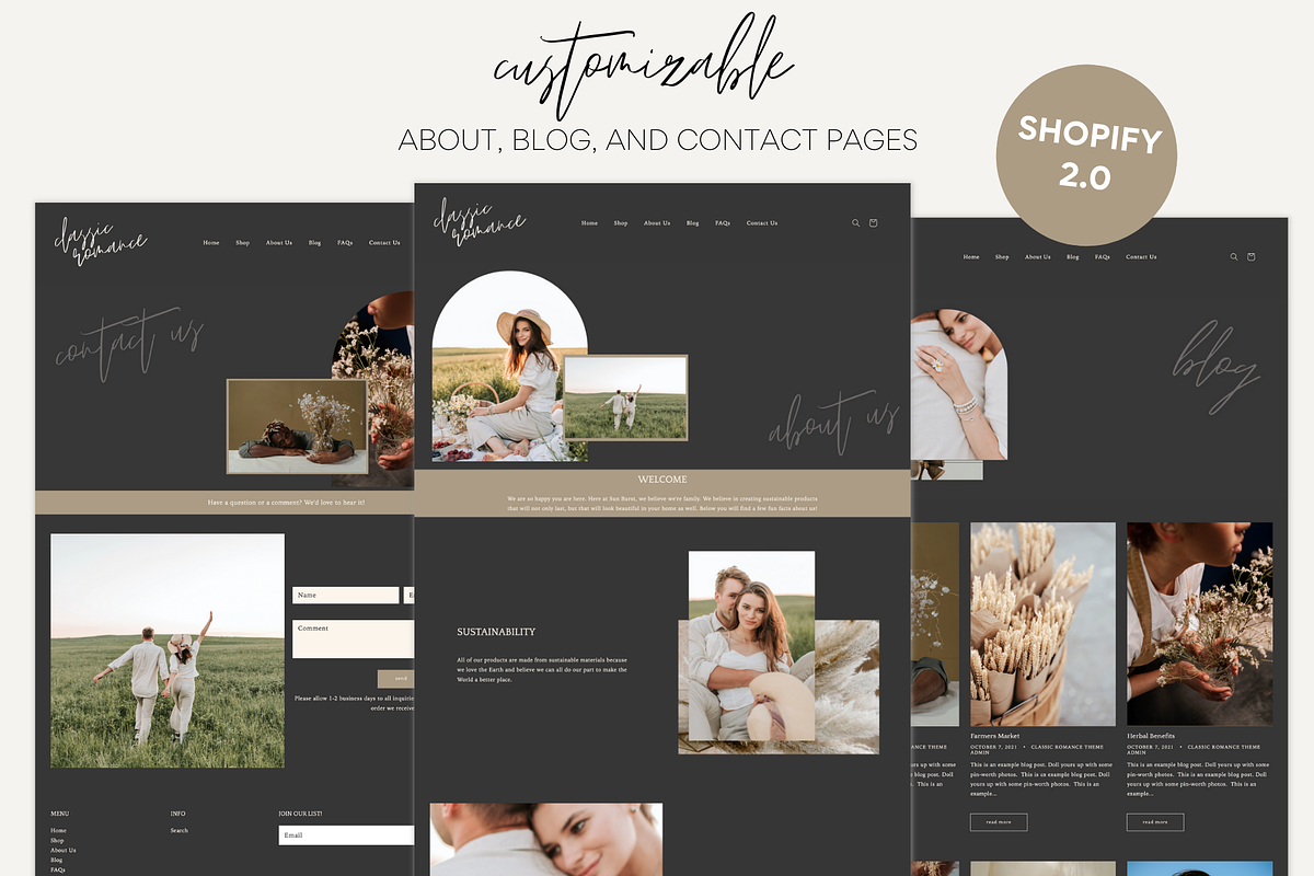 Shopify Template | Classic Romance, a Templates & Theme by Easy Website Themes (Photo 3 of 9)