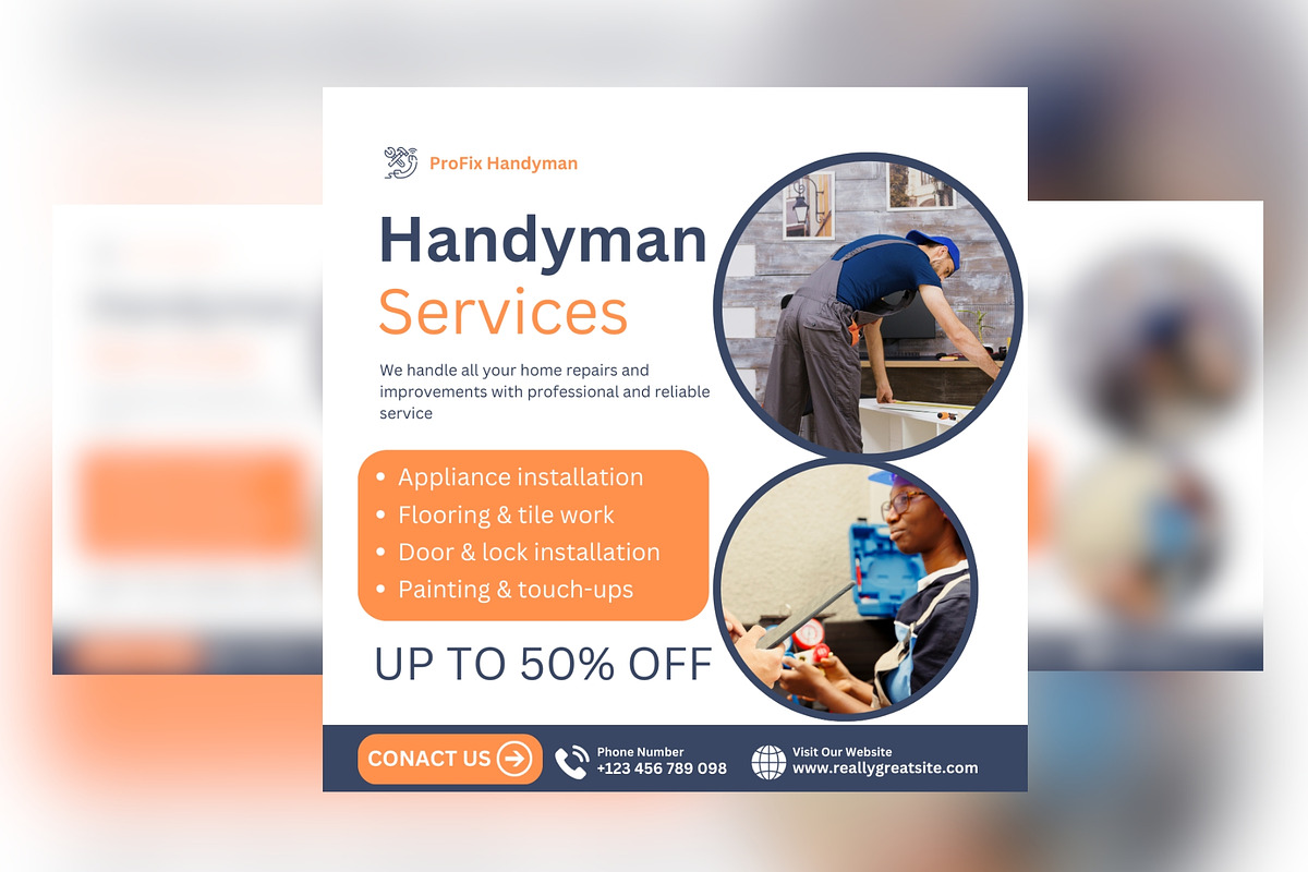 Handyman Services Poster Bundle, a Marketing Template by Mr. Temp Studio (Photo 4 of 6)