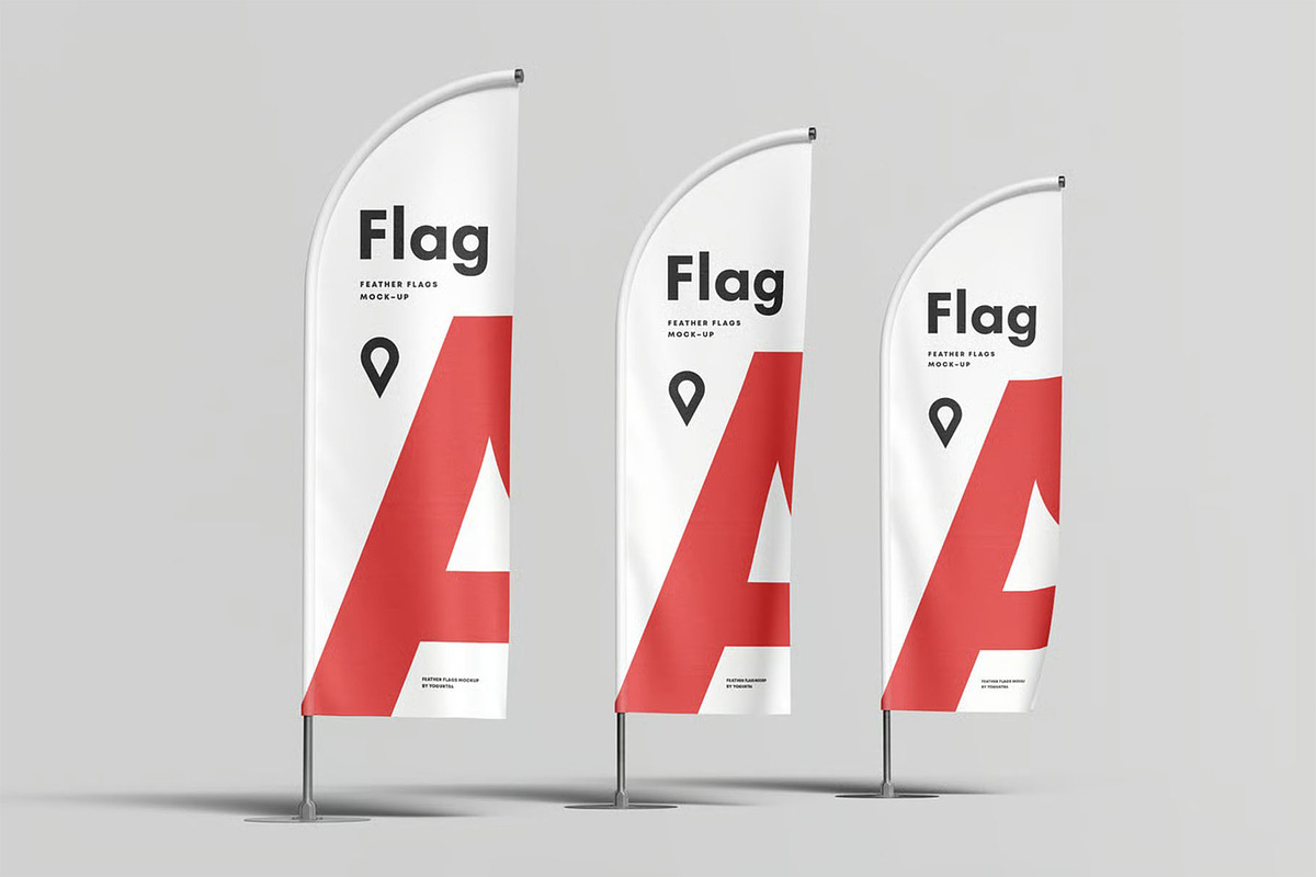 Feather Flag Mockup, an Advertising Mockup by zippypixelstudio (Photo 5 of 8)