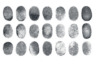 Realistic fingerprints set. Security, a Technology Illustration by Stock-Smart-Start