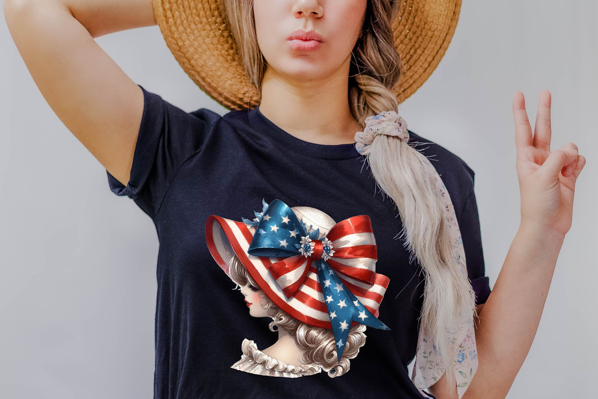 Watercolor 4th of July Coquette Bow, an Illustration by SVGArt (Photo 2 of 8)