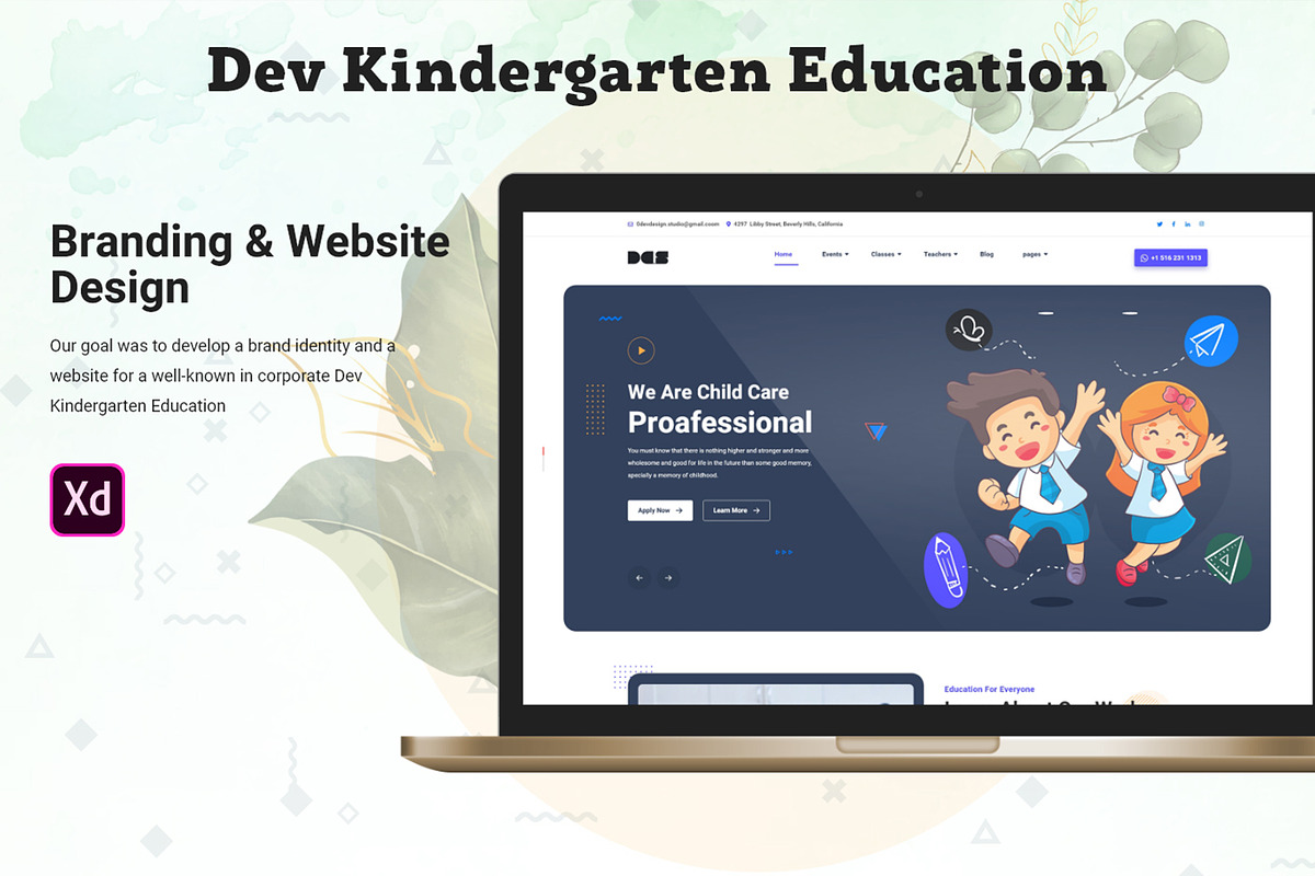 Dev Kindergarten Education Template, a Wireframe Template by litoondev (Photo 1 of 8)