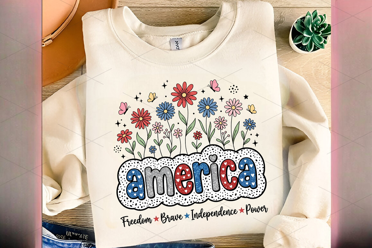 Patriotic 4th Of July Floral America, an Illustration by OK Design (Photo 4 of 4)