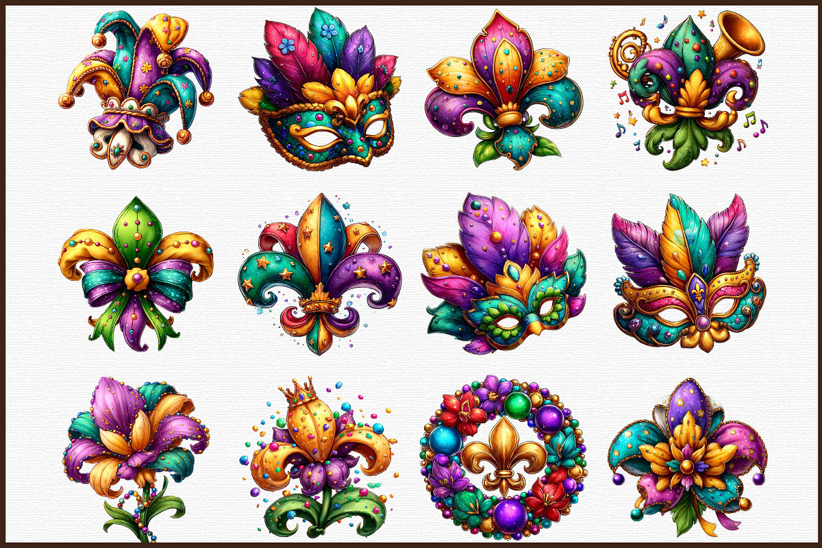 Fleur De Lis for Mardi Gras Clipart, an Illustration by Sublimation Artist (Photo 3 of 6)