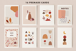 120 Abstract Geometric Autumn Set