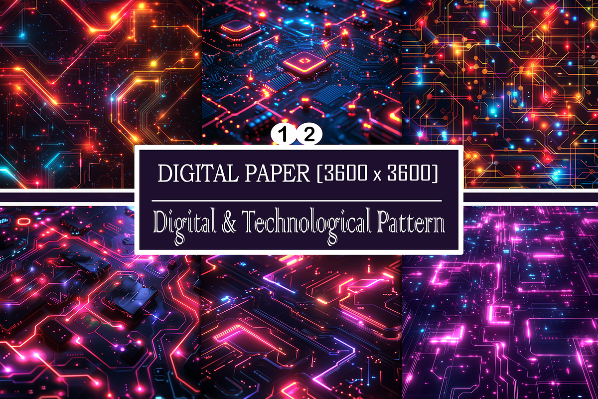 Digital & Technological Pattern, a Pattern Graphic by Printable Treasure (Photo 1 of 3)