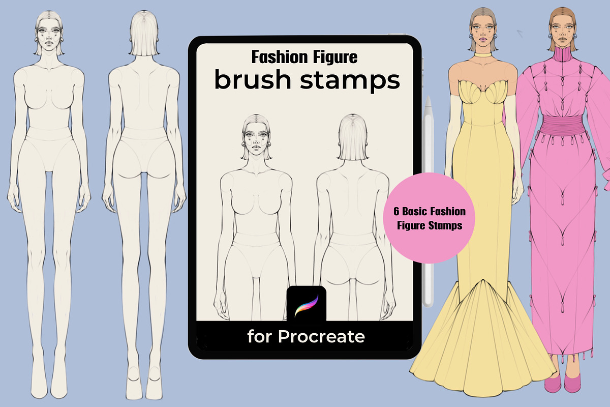 Fashion Figure Stamps for Procreate, a Person Illustration by designs.svkl (Photo 1 of 6)