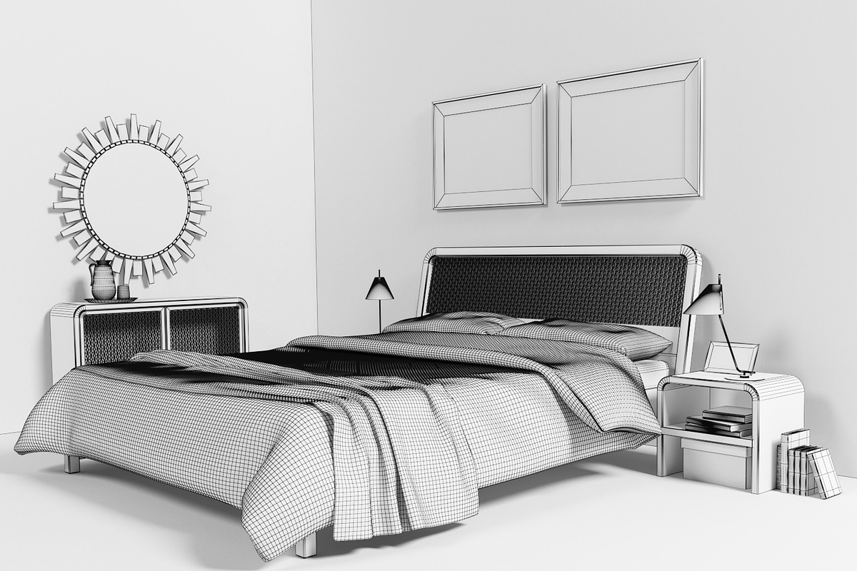 Malaga bedroom set, a Furniture 3D Model by inDahouze (Photo 5 of 7)