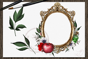 Snow White Watercolor Clip Art