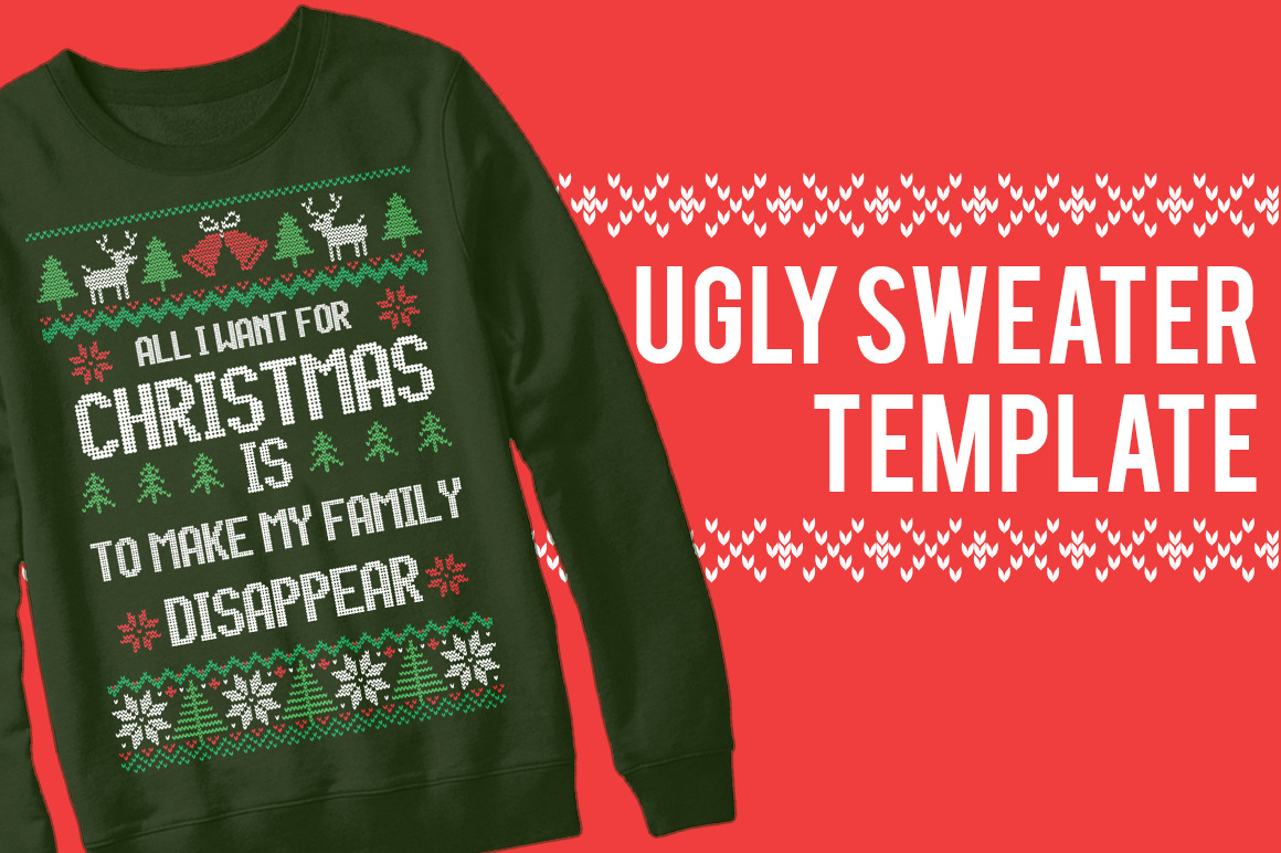 Transparent Sweater Photoshop Template Christmas Sweater SVG, Ugly