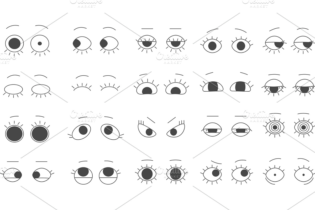 Hand drawn doodle eyes, an Object Illustration by Lemberg Vector
