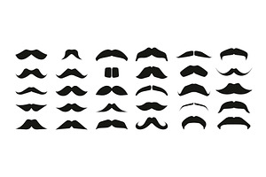 Black Mustaches Collection. Doodle