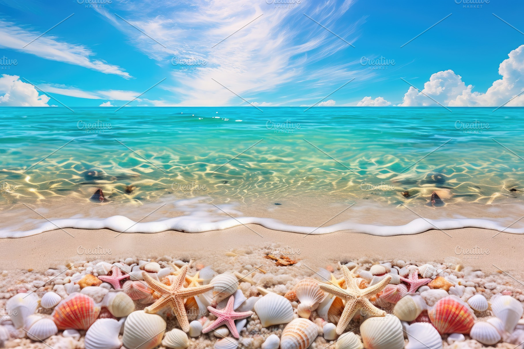 Beautiful seascape with seashells an, a Photo by Iftikhar Alam