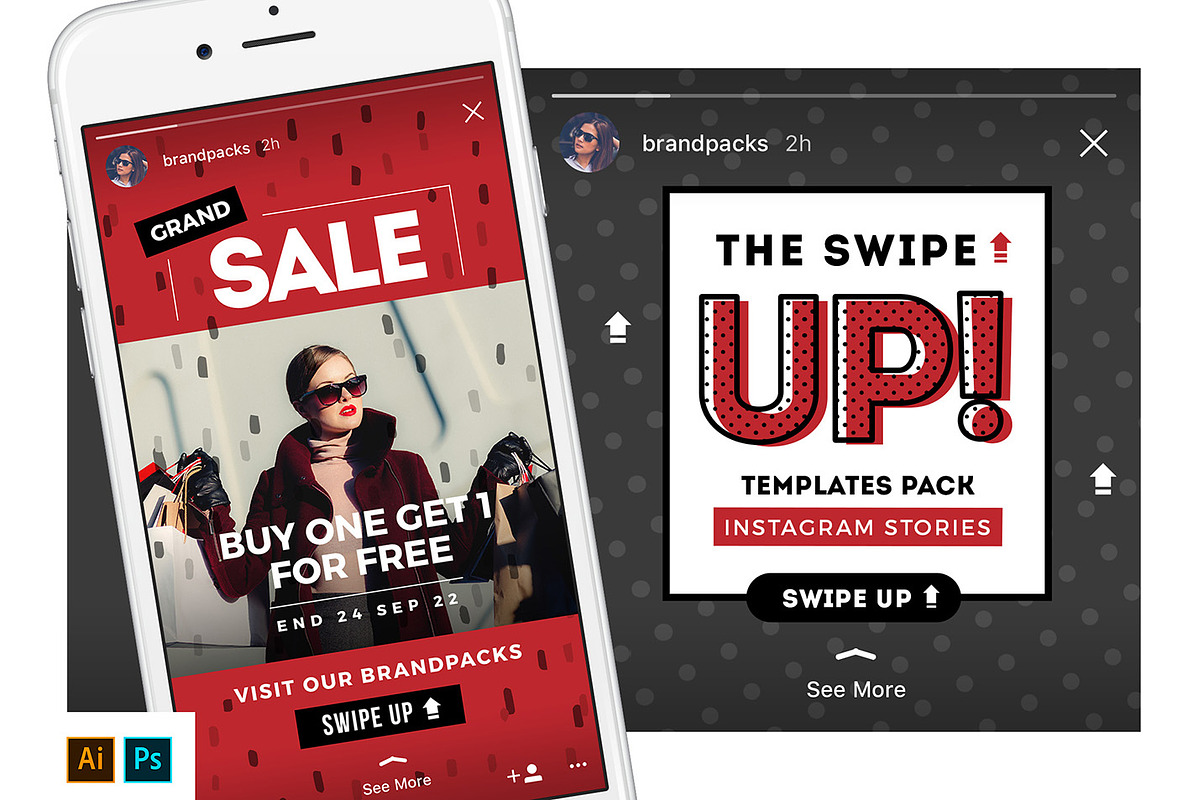 SWIPE UP Instagram Stories Pack, a Social Media Template by BrandPacks (Photo 1 of 11)