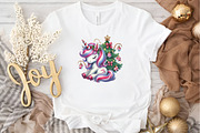 Christmas Cute Unicorn Clipart, an Illustration by DreamArtGraphic (Thumbnail 2 of 5)