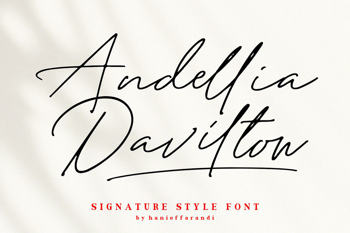 Andellia Davilton font with monoline