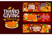 Happy Thanksgiving Day banners, a Seasonal Illustration by Seavector Studio (Thumbnail 3 of 3)