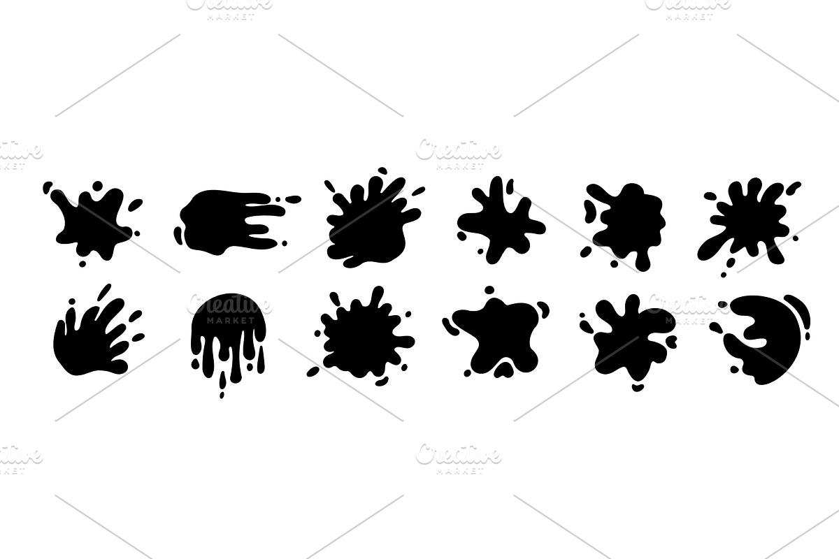 Black splash shape. Abstract dropped, an Illustration by skripnikbb