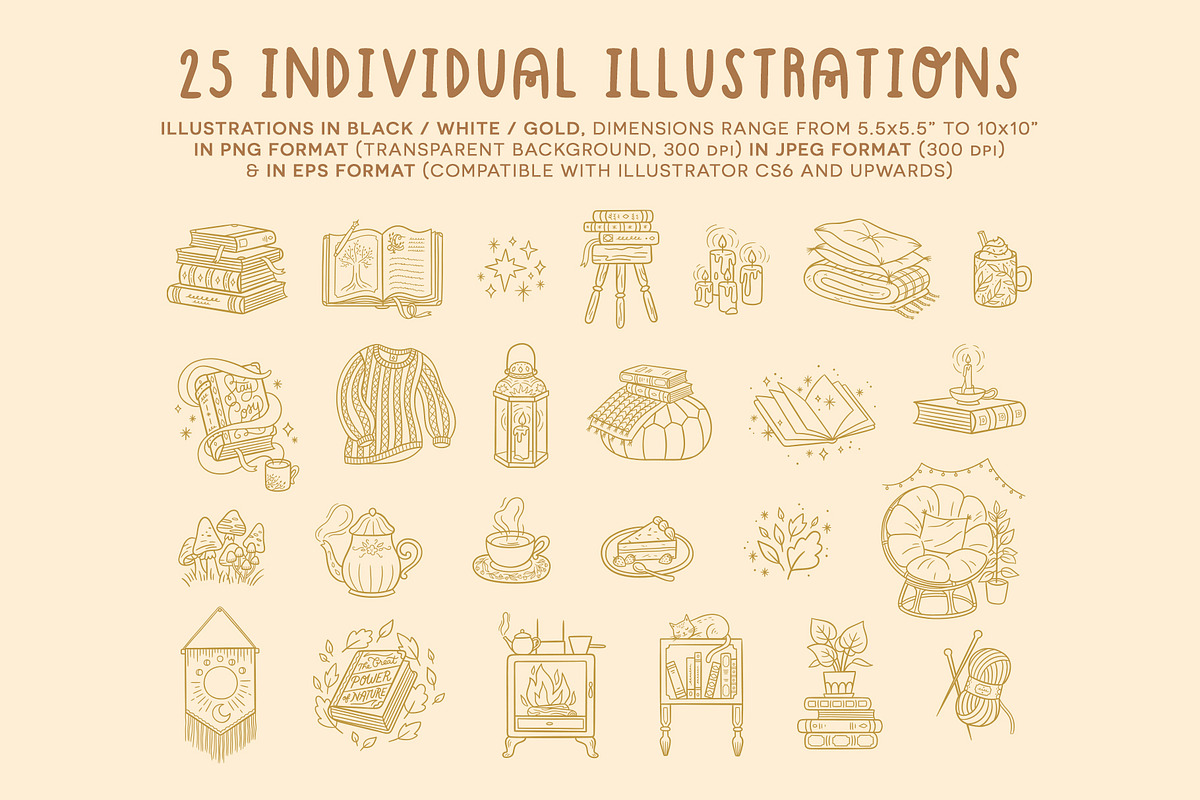 Cosy Bookworm - Vector illustrations, a Seasonal Illustration by Carole Chevalier (Photo 2 of 9)