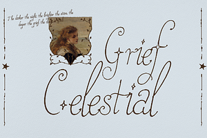 Celestial Grief, a Script Font by Lilithcollageart