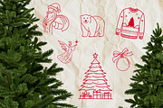 Jolly Holly Christmas Line Art, a Seasonal Illustration by Blumensdiary (Thumbnail 3 of 6)