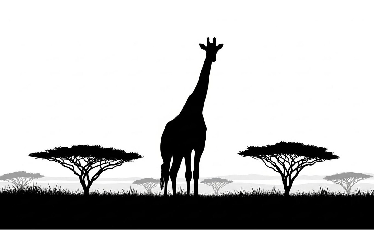 Giraffe Safari Silhouette Vector Bun, an Illustration by Designer_Momina (Photo 5 of 51)