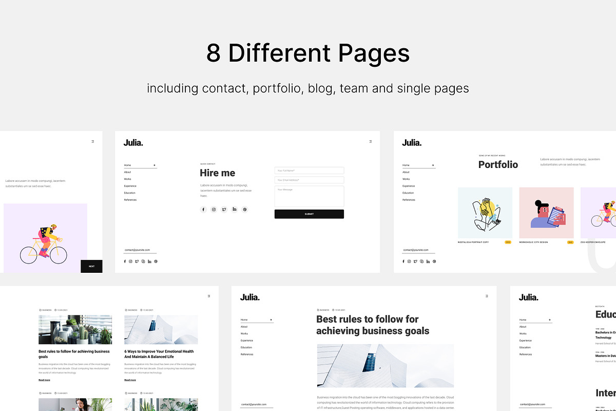 Julia - Creative Portfolio Template, a HTML Template by TemplatesJungle (Photo 3 of 9)