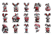Valentine Rabbit Clipart, an Illustration by DreamArtGraphic (Thumbnail 2 of 4)