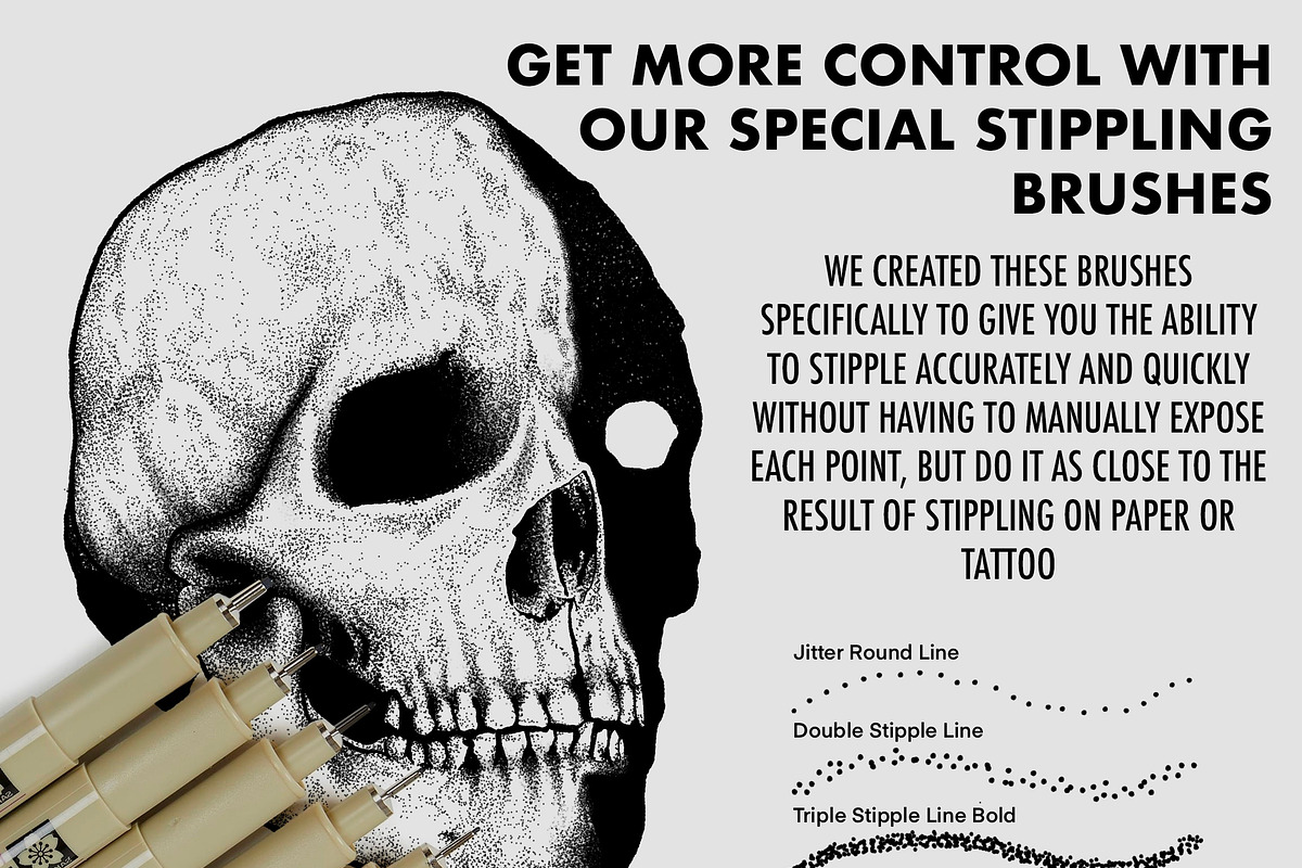 2 in 1 Tattoo Brushes for Procreate, a Brush Add-On by Nuclear Brushes (Photo 5 of 9)