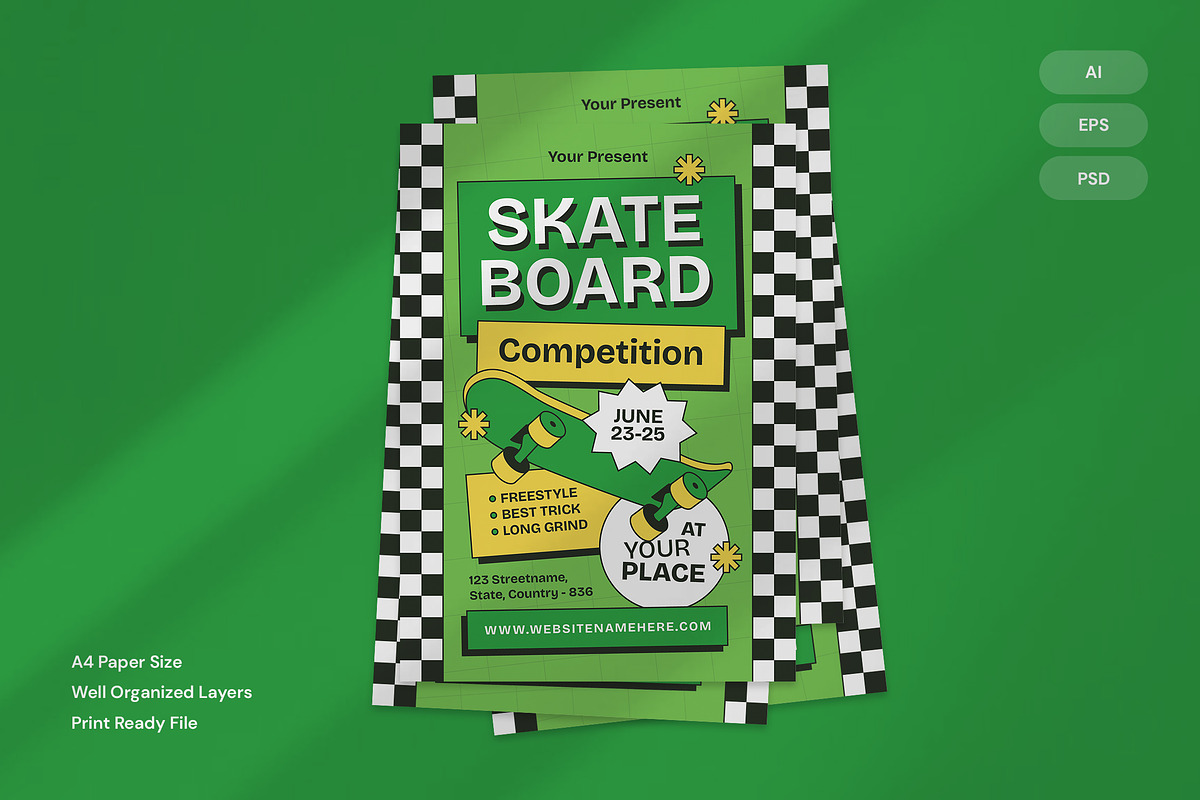 Skateboard Competition - Flyer preview 3