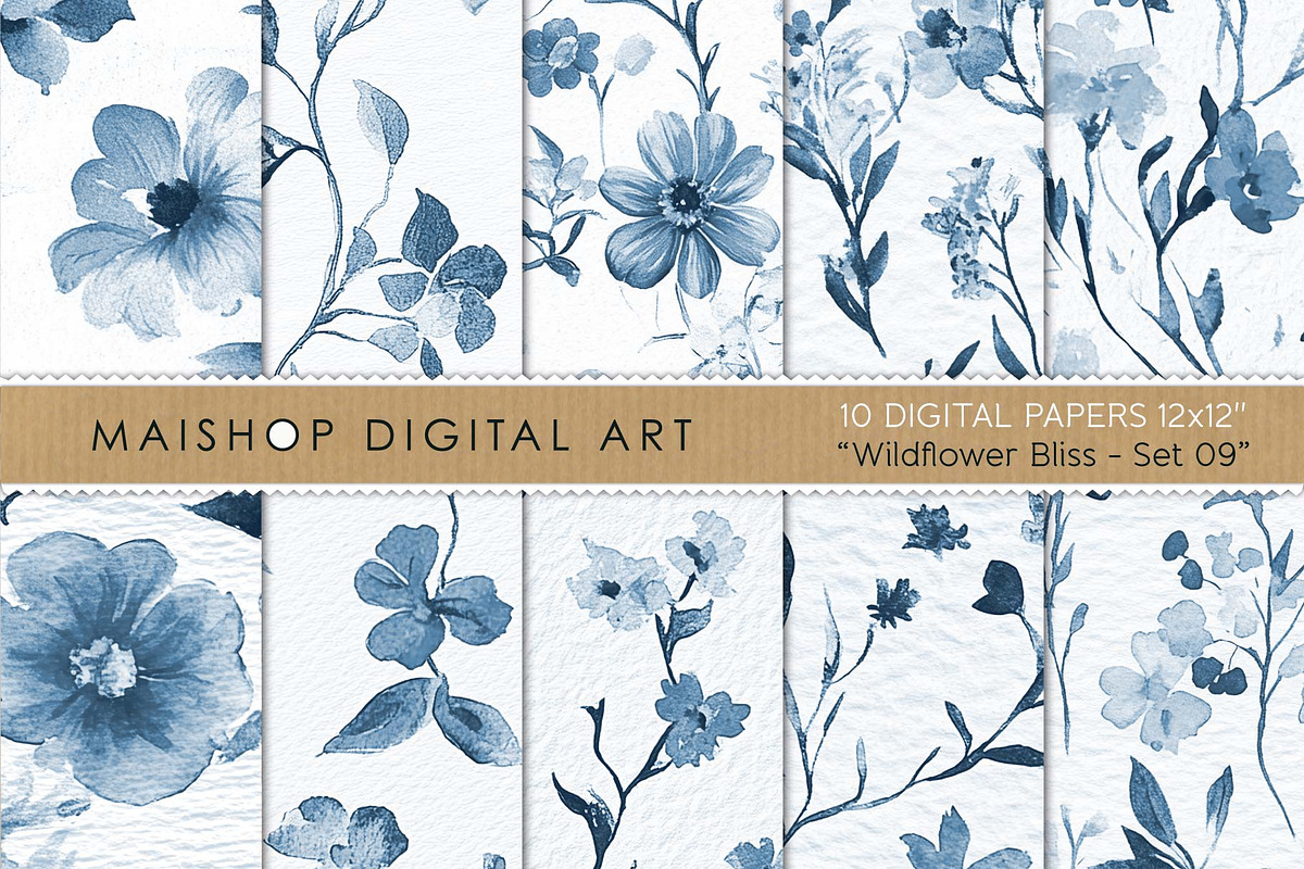 Wildflower Bliss Patterns Set 09, a Pattern Graphic by Maishop (Photo 1 of 3)