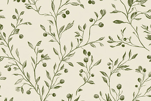 Botanical seamless pattern featuring hand drawn berry branches a, a Pattern Graphic by Studio ANNA