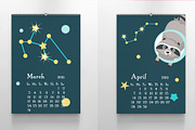 Space calendar animal austronauts, a Stationery Template by SiberianArt (Thumbnail 3 of 8)