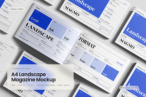 A4 Landscape Magazine Mockup