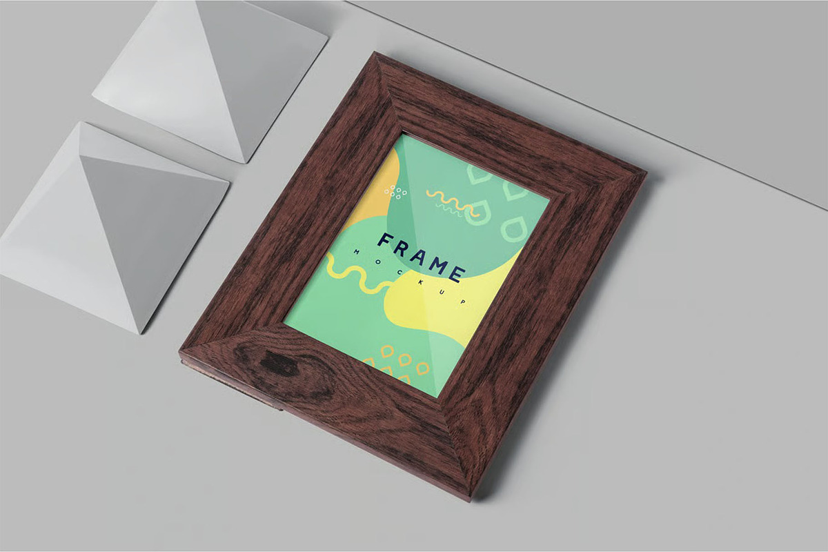 Small Wooden Picture Frame Mockup, an Advertising Mockup by megostudi0 (Photo 5 of 6)