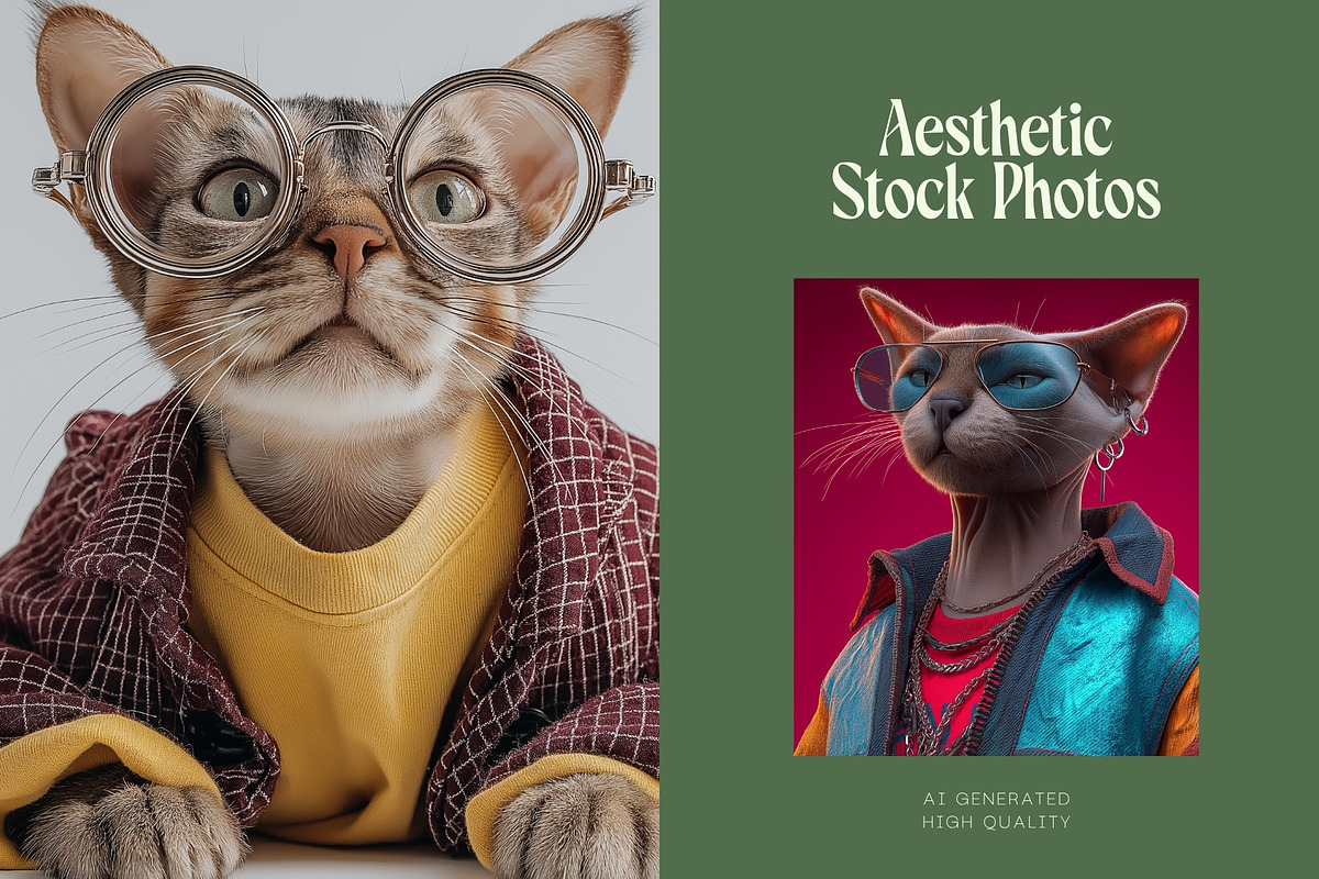 50 Sophisticated Cats Stock Photos, an Animal Illustration by Incomelion (Photo 12 of 13)