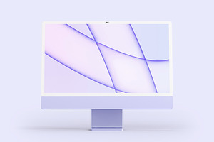 Realistic IMac 24-inch 2022 Mockup