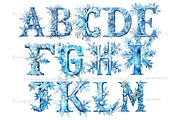 Cold Winter Alphabet Clipart, a Decorative Illustration by GlamArtZhanna (Thumbnail 2 of 5)