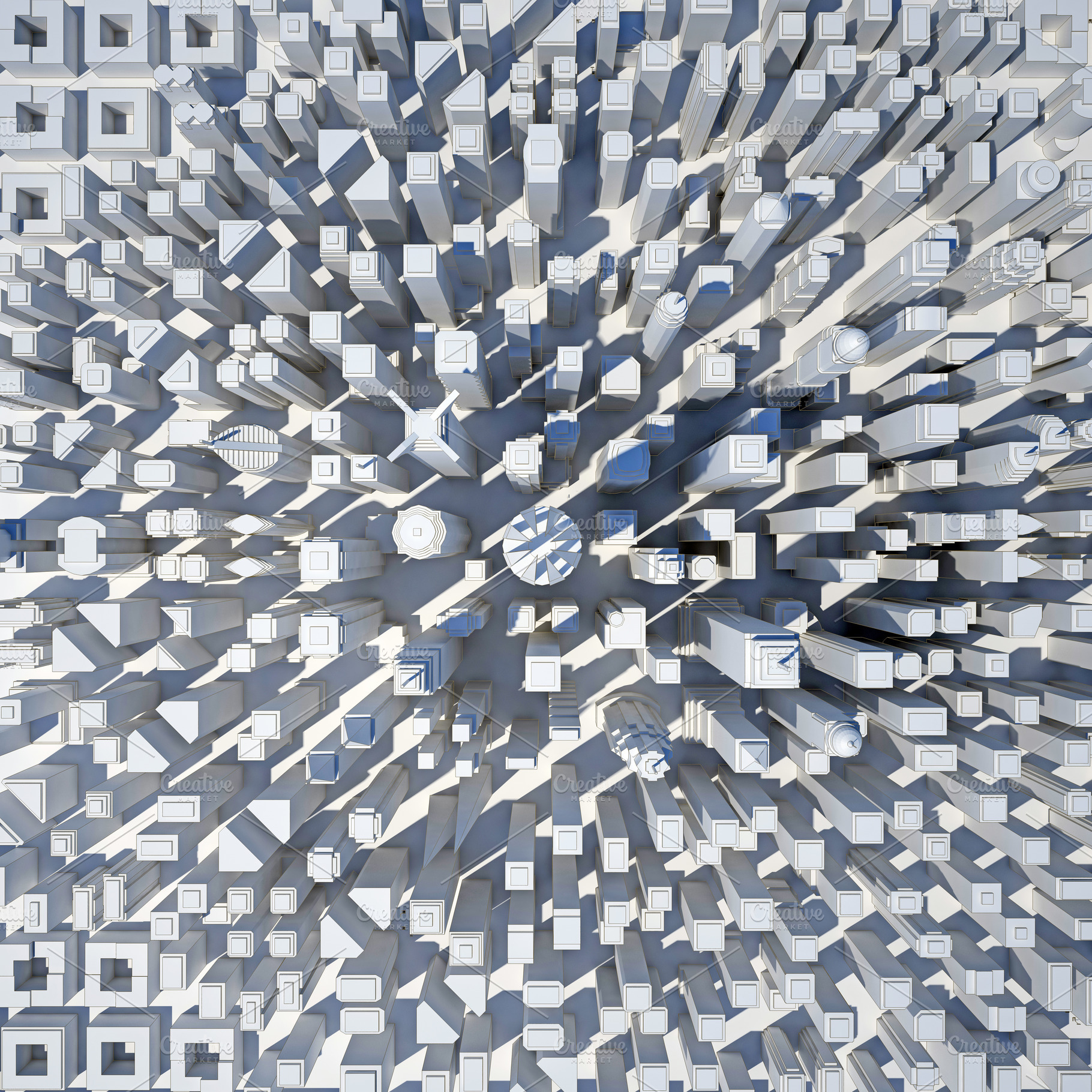 dense group of abstract skyscrapers, an Architecture Photo by digibox