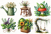 Green Summer Cottagecore Clipart, an Illustration by OK Design (Thumbnail 2 of 4)