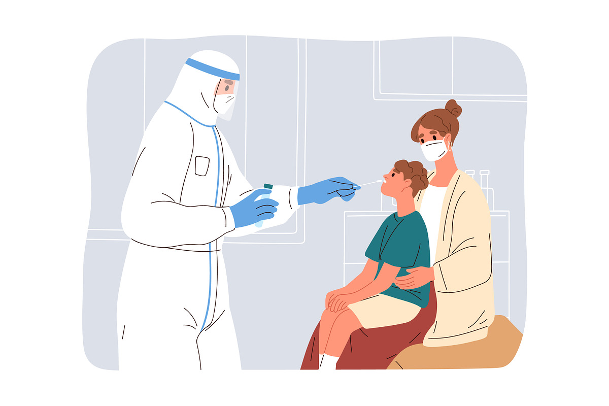 Nasal swab for COVID PCR test set, a Healthcare Illustration by Good Studio (Photo 2 of 9)