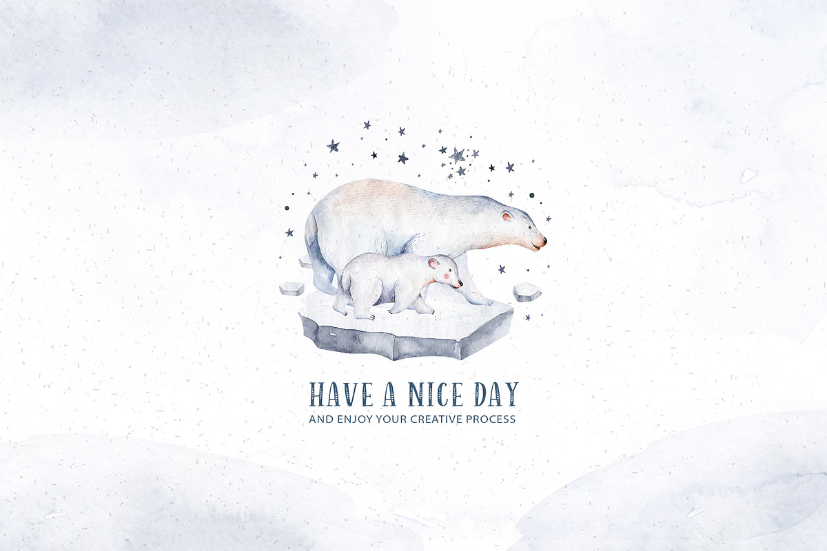 Arctic cute animals.  Watercolor set, an Animal Illustration by Peace ART (Photo 22 of 22)