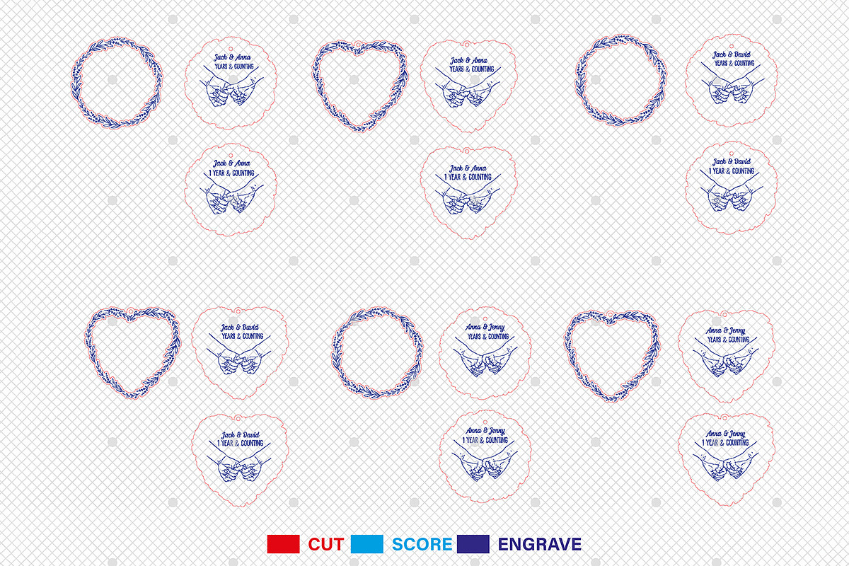Christmas Couple hands Ornament Svg, a Pattern Graphic by Lasercutiny (Photo 2 of 2)